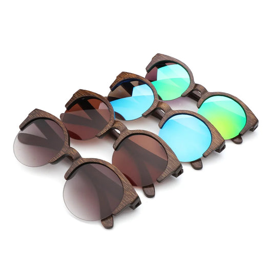 BerWer Brown Color Bamboo Sunglasses Men Wooden Sun Glasses Women Brand Wood Glasses Oculos De Sol Masculino