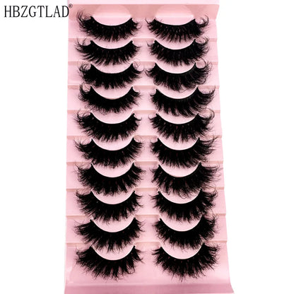 NEW 10Pairs Cat eye Eyelashes Soft Fluffy 3D Mink False Eyelashes Thick HandMade Volume Mink Lashes Faux Cils Natural Fake Lash