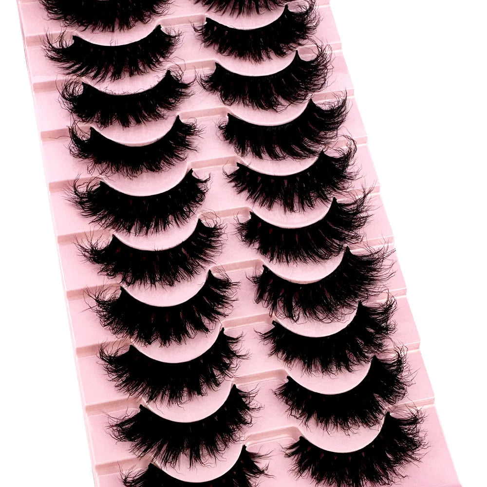 NEW 10Pairs Cat eye Eyelashes Soft Fluffy 3D Mink False Eyelashes Thick HandMade Volume Mink Lashes Faux Cils Natural Fake Lash