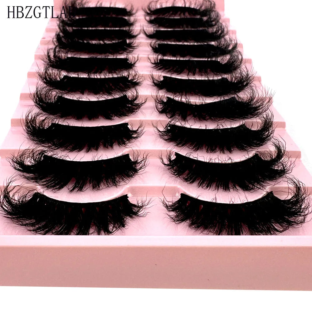 NEW 10Pairs Cat eye Eyelashes Soft Fluffy 3D Mink False Eyelashes Thick HandMade Volume Mink Lashes Faux Cils Natural Fake Lash