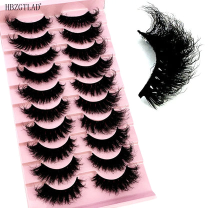 NEW 10Pairs Cat eye Eyelashes Soft Fluffy 3D Mink False Eyelashes Thick HandMade Volume Mink Lashes Faux Cils Natural Fake Lash